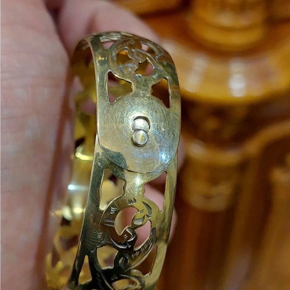 Niello Bracelet Russian Solid Silver 875 Gold plated Soviet USSR - Picture 4 of 6